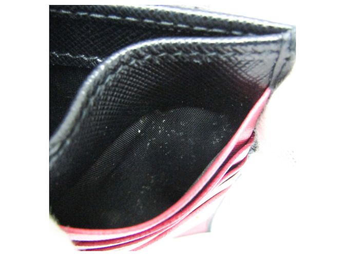 Cartera media de cuero Prada Saffiano Triangle 1ML009 para mujer Negro - vista 14
