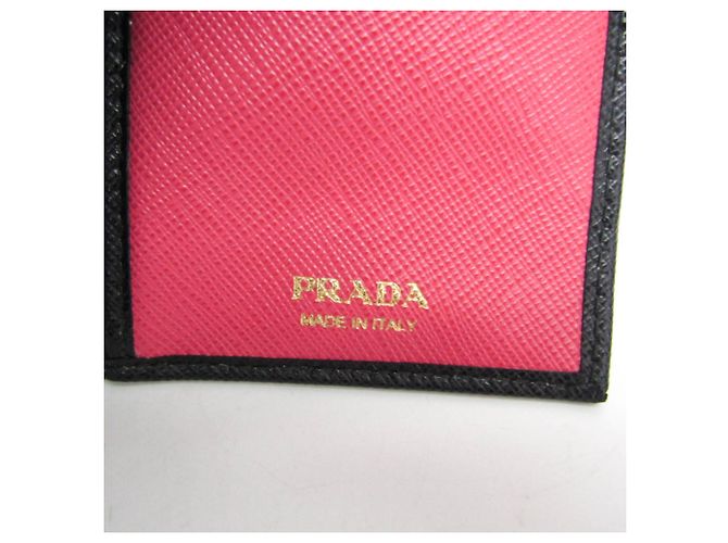 Cartera media de cuero Prada Saffiano Triangle 1ML009 para mujer Negro - vista 17