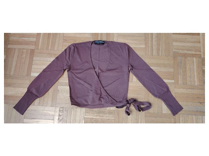 Dolce & Gabbana Top Wrap Vinaccia Burdeos - vista 6