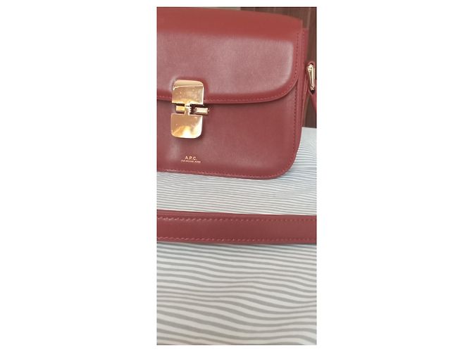 Apc Bolso bandolera A.P.C. Grace cuero burdeos - vista 12