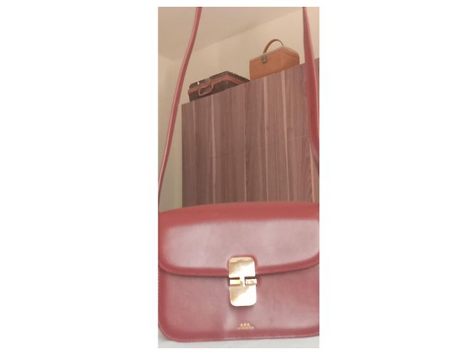Apc Bolso bandolera A.P.C. Grace cuero burdeos - vista 5