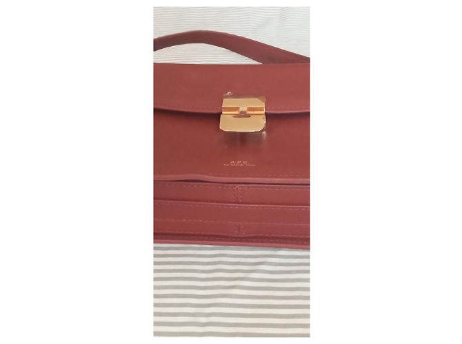 Apc Bolso bandolera A.P.C. Grace cuero burdeos - vista 8