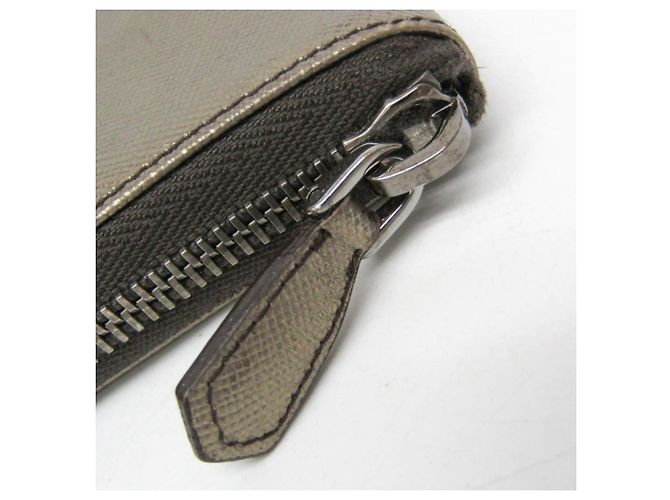 Prada Saffiano Metal Round Zip Wallet Golden - Ansicht 11