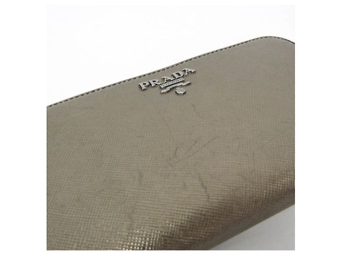 Prada Saffiano Metal Round Zip Wallet Golden - Ansicht 9