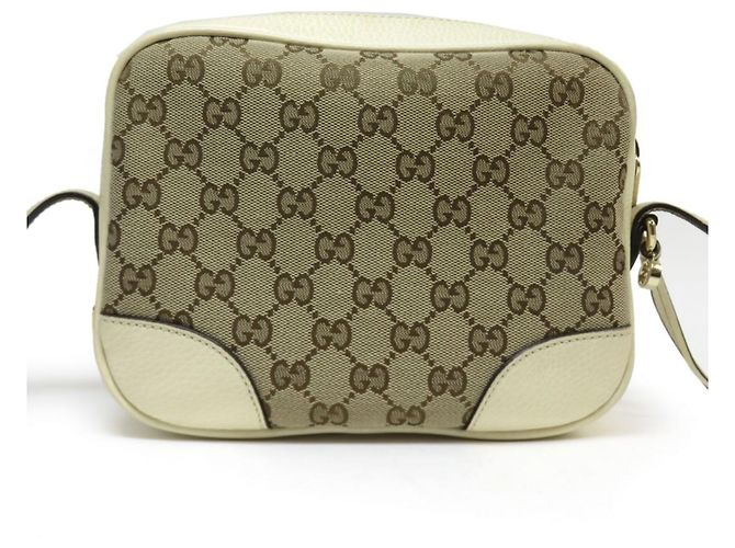 Borsa a Spalla Gucci GG Canvas Camera 449413 Beige Crudo - vista 2