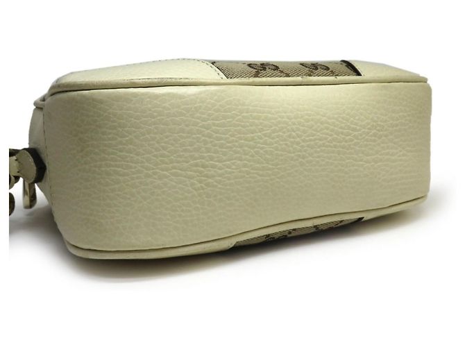Borsa a Spalla Gucci GG Canvas Camera 449413 Beige Crudo - vista 3