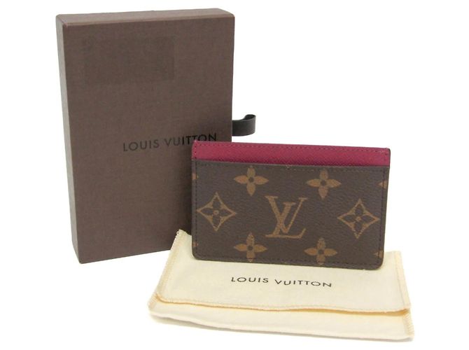 Louis Vuitton Monogram Simple Card Case M60703 Castaño Fucsia - vista 2