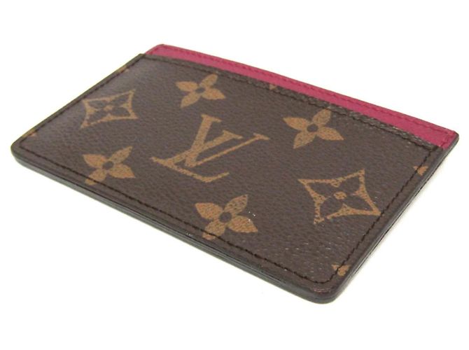 Louis Vuitton Monogram Simple Card Case M60703 Castaño Fucsia - vista 3