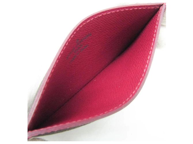 Louis Vuitton Monogram Simple Card Case M60703 Castaño Fucsia - vista 4