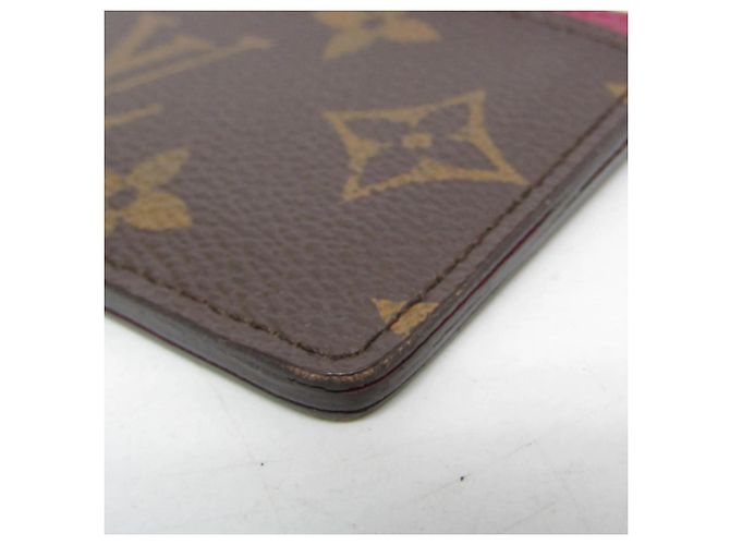 Louis Vuitton Monogram Simple Card Case M60703 Castaño Fucsia - vista 5