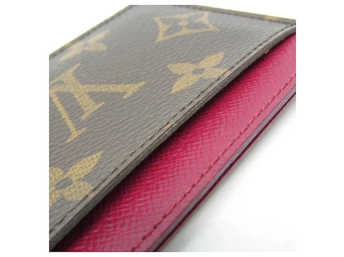 Louis Vuitton Monogram Simple Card Case M60703 Castaño Fucsia - vista 7