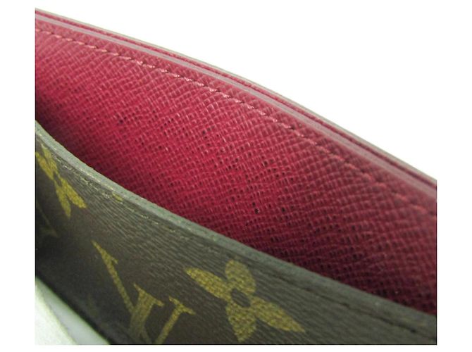 Louis Vuitton Monogram Simple Card Case M60703 Castaño Fucsia - vista 9