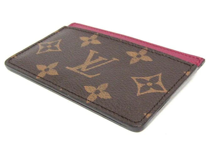 Louis Vuitton Monogram Simple Card Case M60703 Castaño Fucsia - vista 2