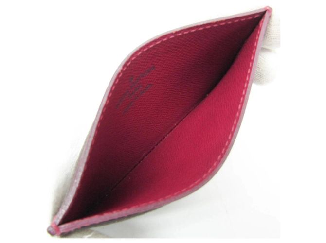 Louis Vuitton Monogram Simple Card Case M60703 Castaño Fucsia - vista 3