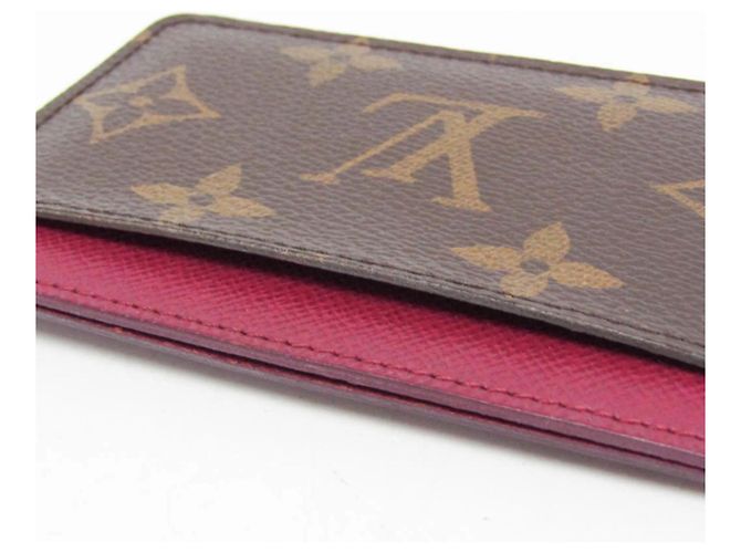 Louis Vuitton Monogram Simple Card Case M60703 Castaño Fucsia - vista 7