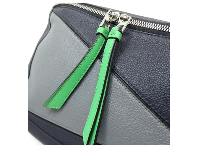 Borsa a tracolla Loewe Puzzle Marrone Blu navy Verde chiaro - vista 6