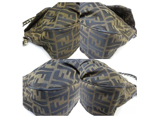 FENDI Mia Zucca Mamma Bucket Chain Shoulder Bag Marrone Marrone scuro - vista 6