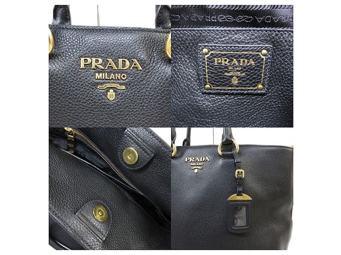 Borsa Tote/Borsa a Spalla Vitello Phoenix Prada Nero - vista 5