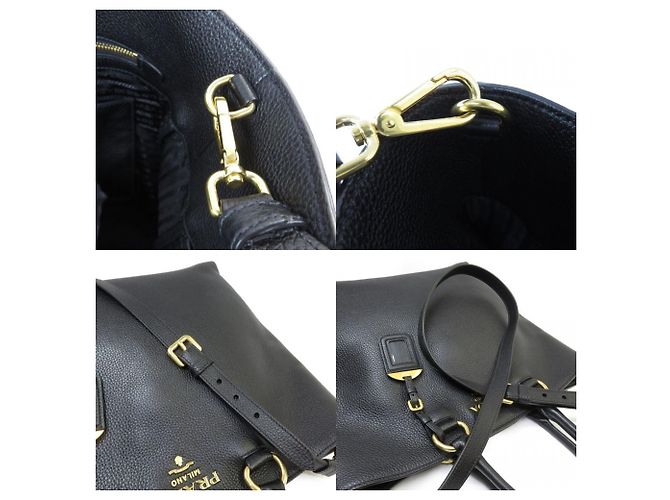 Borsa Tote/Borsa a Spalla Vitello Phoenix Prada Nero - vista 8