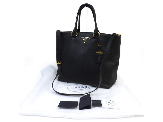 Borsa Tote/Borsa a Spalla Vitello Phoenix Prada Nero - vista 9