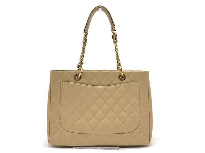 Tote Grand Chanel GST in pelle di vitello granulata beige - vista 2