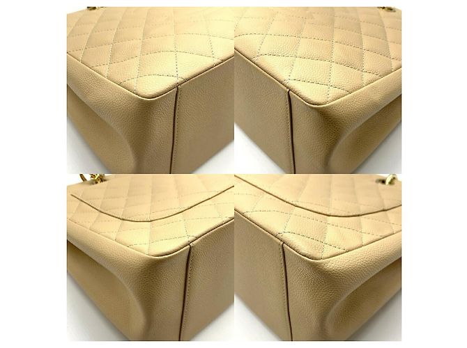 Tote Grand Chanel GST in pelle di vitello granulata beige - vista 3