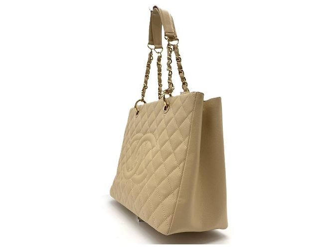 Tote Grand Chanel GST in pelle di vitello granulata beige - vista 5