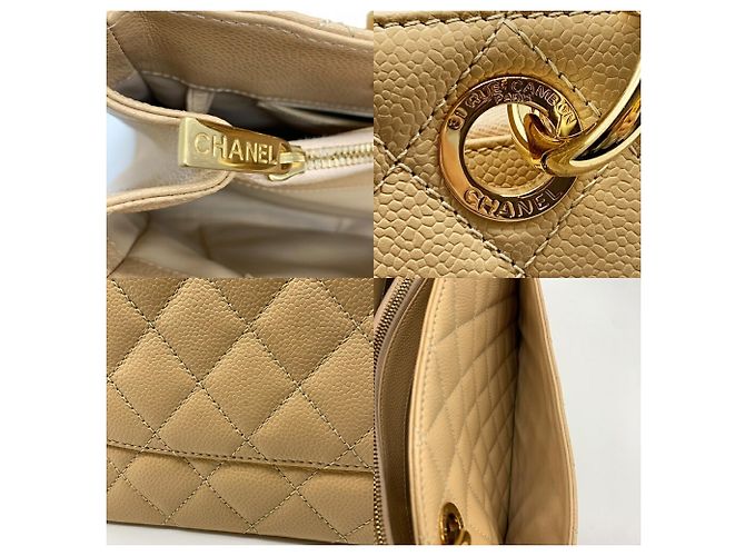 Tote Grand Chanel GST in pelle di vitello granulata beige - vista 6
