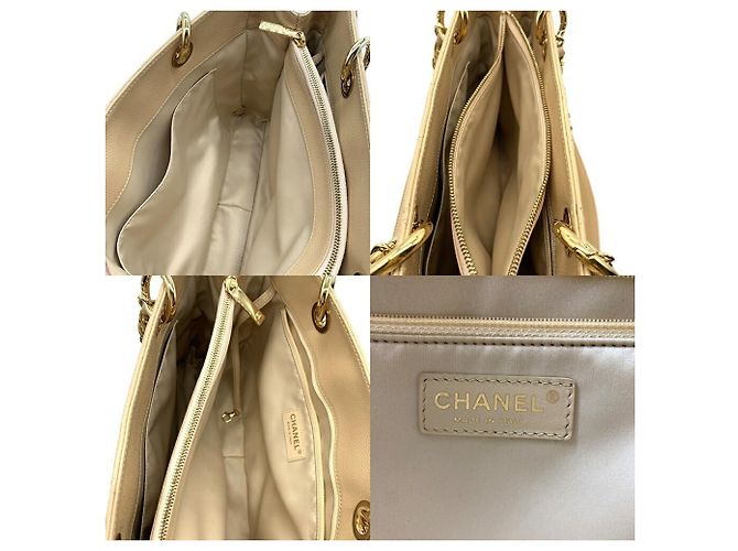 Tote Grand Chanel GST in pelle di vitello granulata beige - vista 7