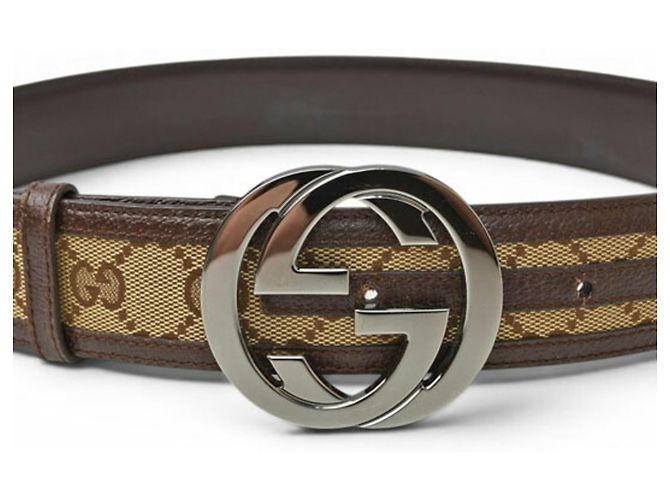 Gucci Unisex-Gürtel mit GG-Schnalle Braun Beige - Ansicht 11