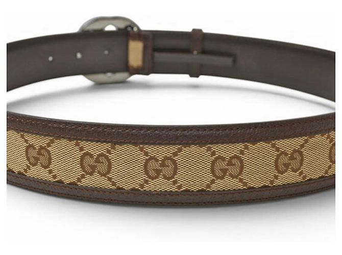 Gucci Unisex-Gürtel mit GG-Schnalle Braun Beige - Ansicht 12