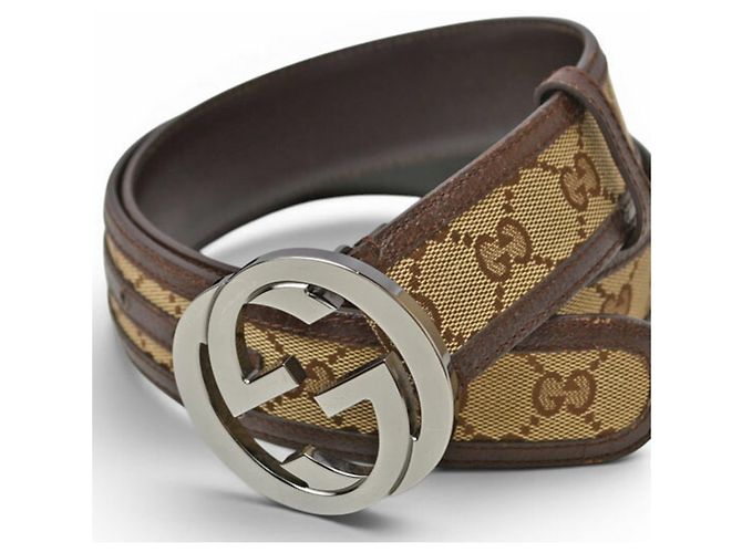 Gucci Unisex-Gürtel mit GG-Schnalle Braun Beige - Ansicht 2