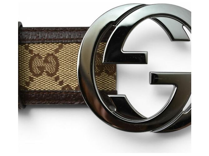 Gucci Unisex-Gürtel mit GG-Schnalle Braun Beige - Ansicht 4