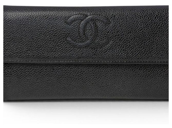 Cartera larga de piel caviar negro Chanel - vista 2