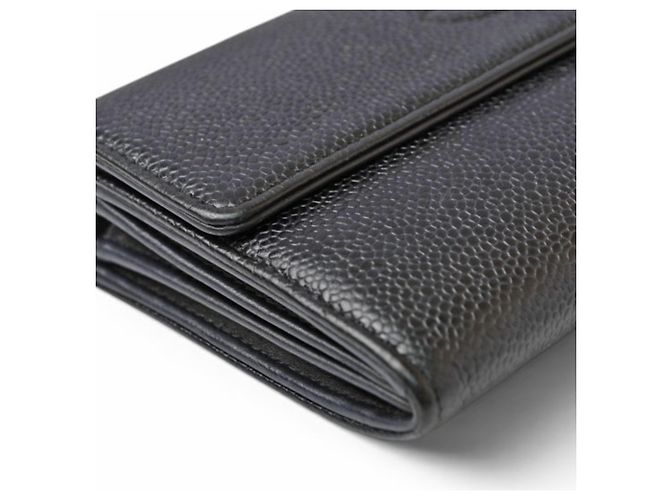 Cartera larga de piel caviar negro Chanel - vista 7