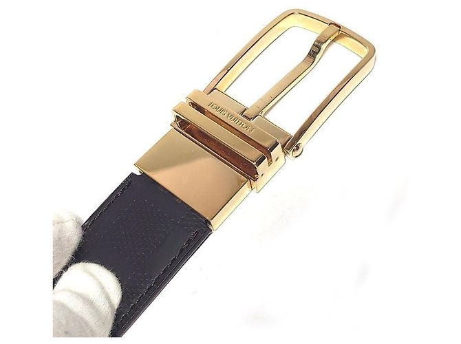 Cintura reversibile Louis Vuitton Damier Infini Marrone - vista 3