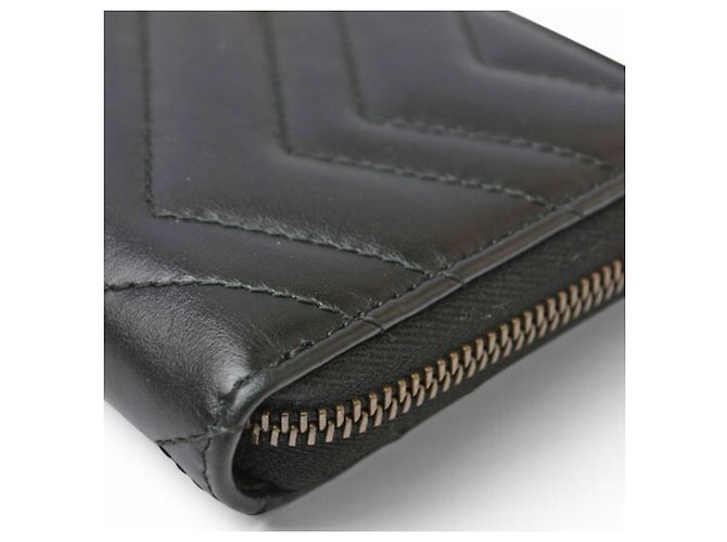 Marmont Gucci Long Wallet aus schwarzem Leder - Ansicht 4