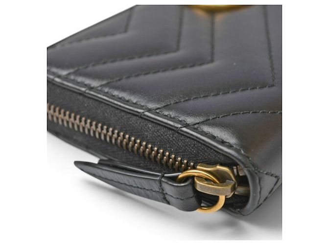 Marmont Gucci Long Wallet aus schwarzem Leder - Ansicht 5