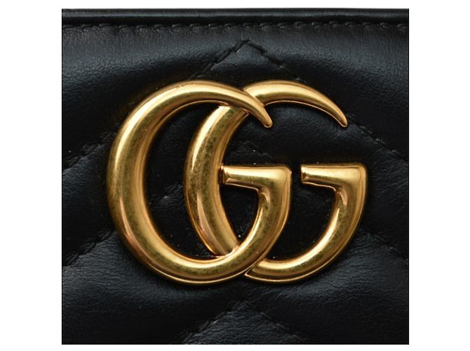 Marmont Gucci Long Wallet aus schwarzem Leder - Ansicht 6