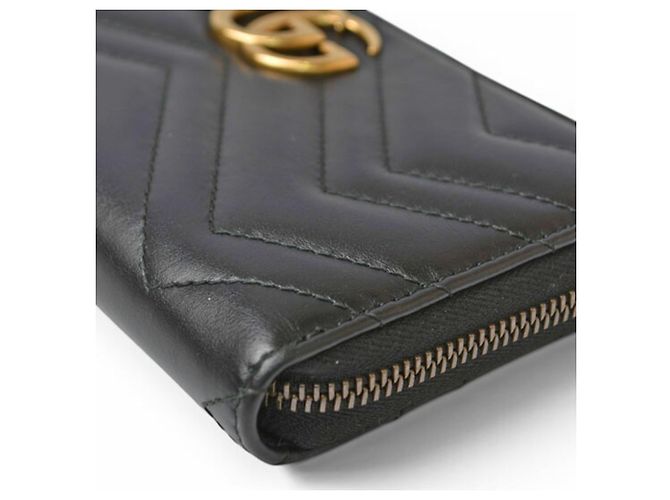 Marmont Gucci Long Wallet aus schwarzem Leder - Ansicht 7