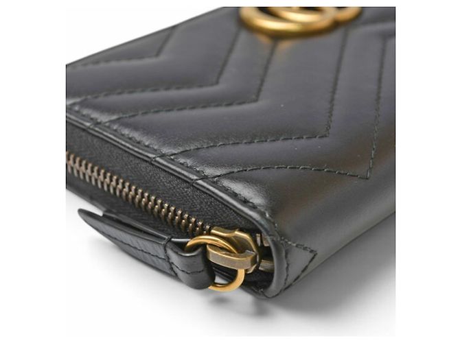 Marmont Gucci Long Wallet aus schwarzem Leder - Ansicht 8
