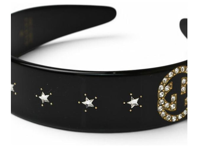 Cerchietto Alice in plastica nera Gucci Nero - vista 2