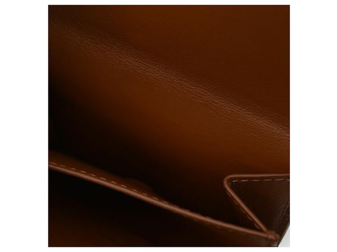Triomphe Céline Portafoglio bi-fold Celine in avorio e marrone Crudo - vista 10