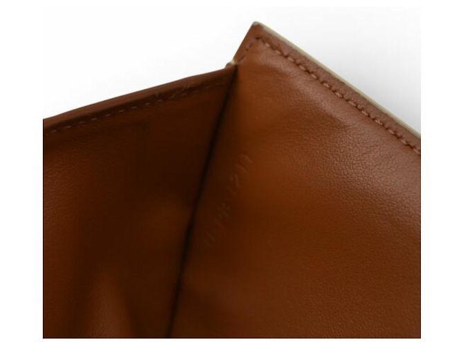 Triomphe Céline Portafoglio bi-fold Celine in avorio e marrone Crudo - vista 12