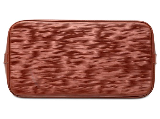 Louis Vuitton Alma PM in pelle Epi marrone - vista 3