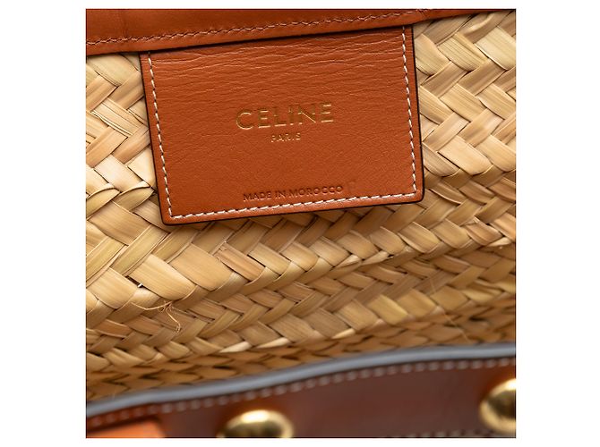 Céline Celine Beige Large Raffia Classic Studded Panier Tote - Ansicht 5
