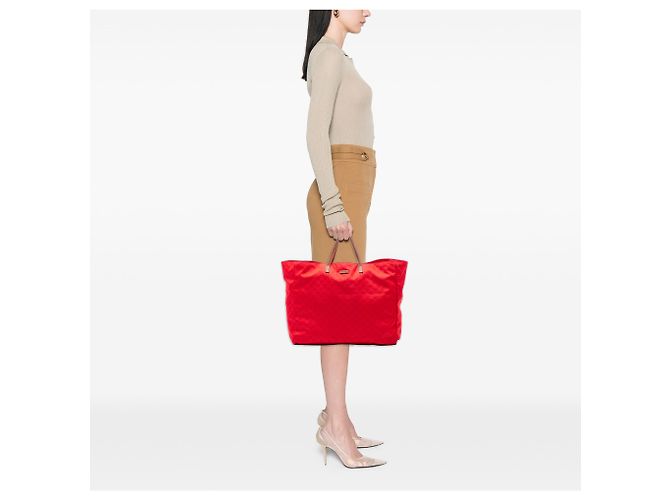 Borsa da viaggio Gucci in tela GG rossa Rosso - vista 6