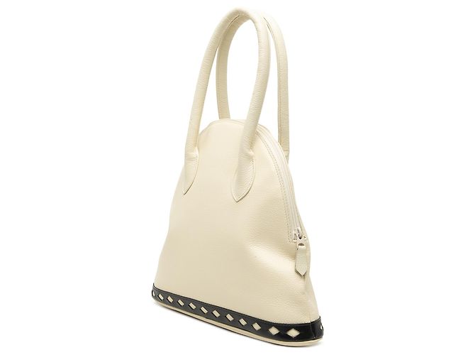 Bolsa de mão Dome em couro branco com corte de diamante Saint Laurent Cru - vista 2