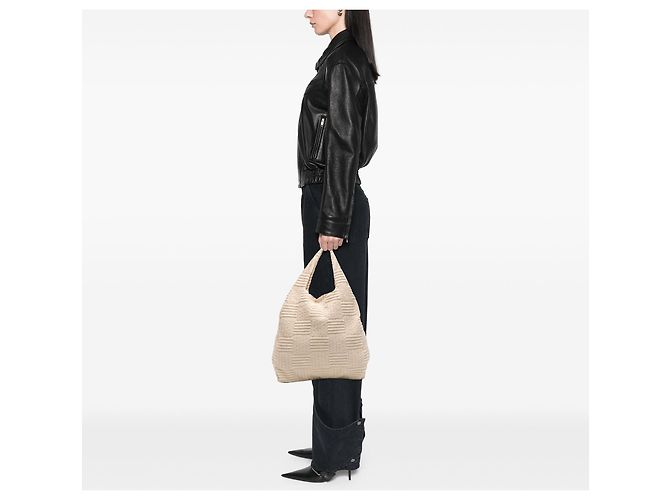 Tote in spugna bianco Bottega Veneta Crudo - vista 6