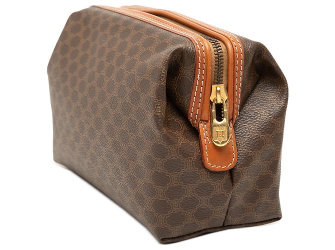 Céline Celine Brown Macadam Coated Canvas Pouch - view 2